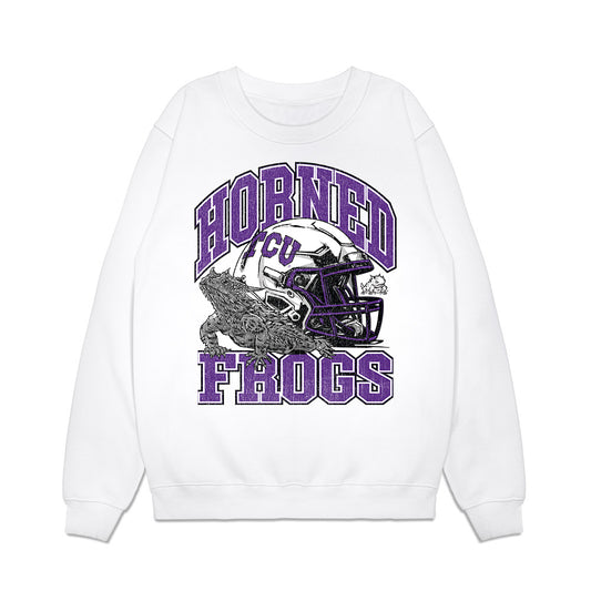 TCU - NCAA Football : Ethan Craw - Vintage Helmet Premium Crewneck Sweatshirt-0