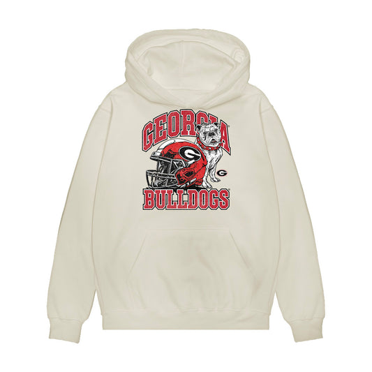 Georgia - NCAA Football : Gabe Harris Jr - Vintage Helmet Premium Hooded Sweatshirt-0