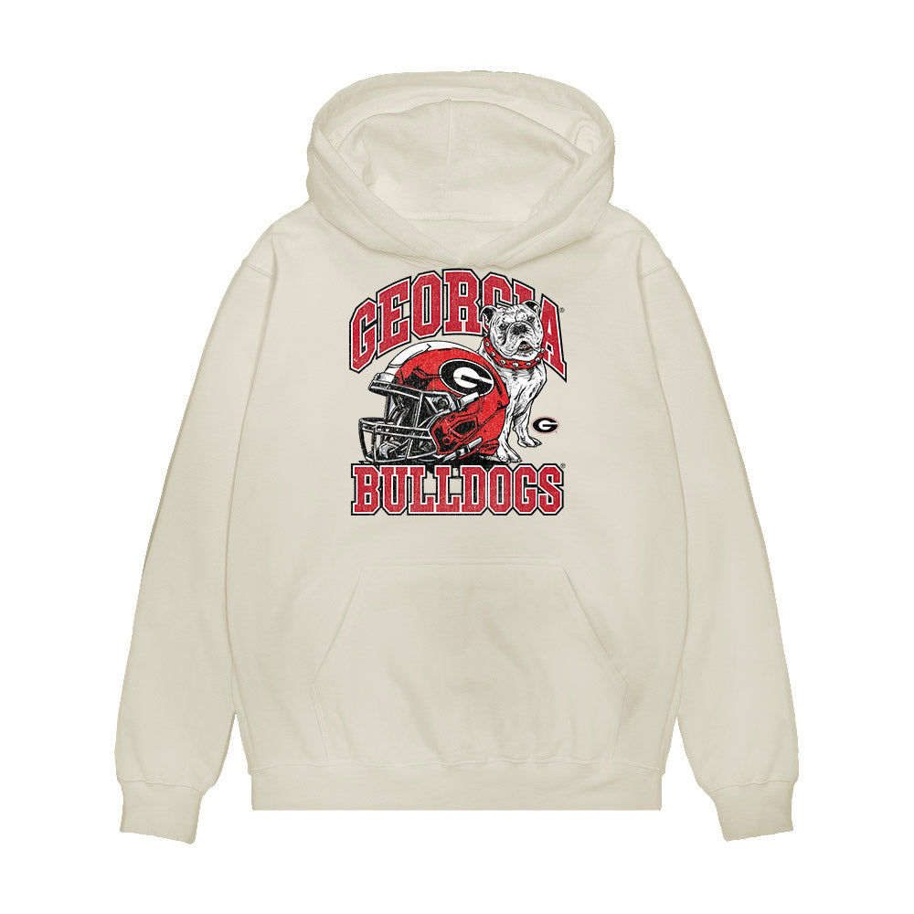 Georgia - NCAA Football : Zachariah Branch - Vintage Helmet Premium Hooded Sweatshirt-0