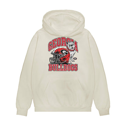Georgia - NCAA Football : Zachariah Branch - Vintage Helmet Premium Hooded Sweatshirt-0