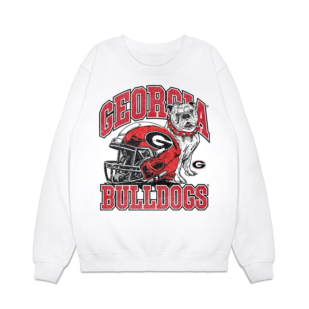 Georgia - NCAA Football : Jordan Thomas - Vintage Helmet Premium Crewneck Sweatshirt-0