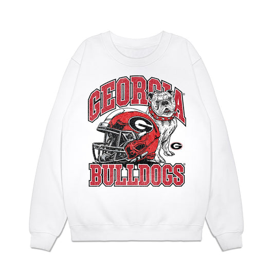 Georgia - NCAA Football : London Seymour - Vintage Helmet Premium Crewneck Sweatshirt-0