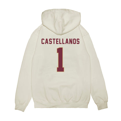 FSU - NCAA Football : Thomas Castellanos - Vintage Helmet Premium Hooded Sweatshirt-1