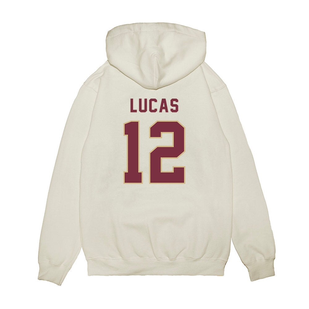 FSU - NCAA Football : Jaylin Lucas - Vintage Helmet Premium Hooded Sweatshirt-1