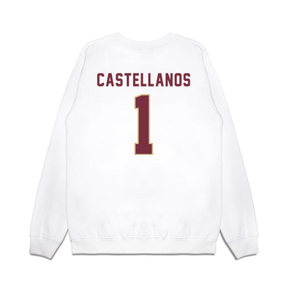 FSU - NCAA Football : Thomas Castellanos - Vintage Helmet Premium Crewneck Sweatshirt-1