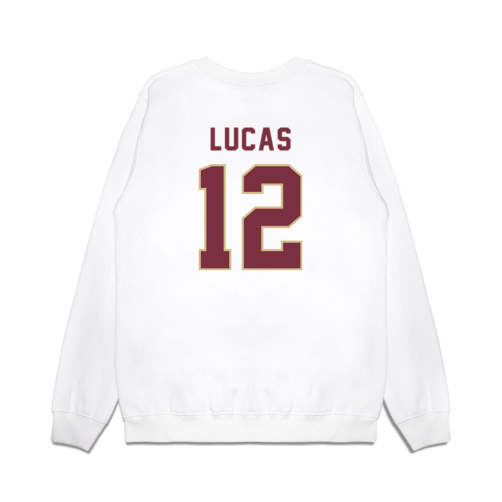 FSU - NCAA Football : Jaylin Lucas - Vintage Helmet Premium Crewneck Sweatshirt-1