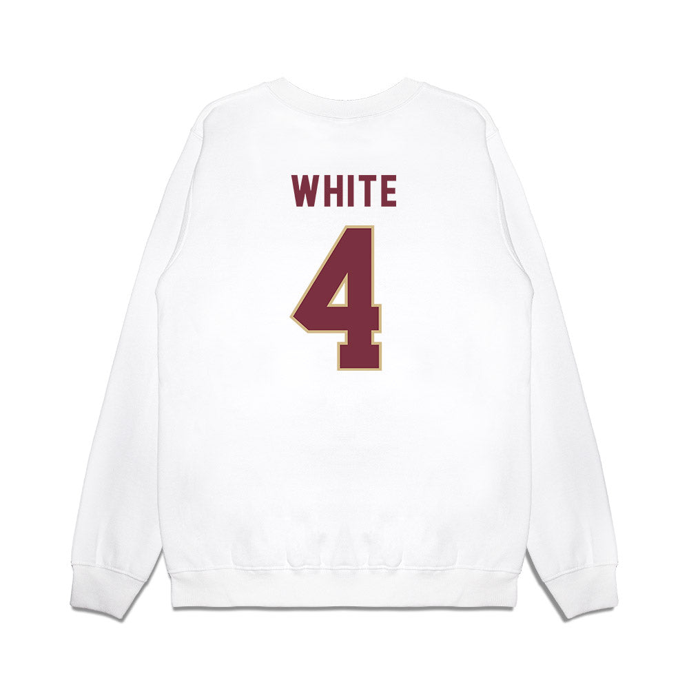 FSU - NCAA Football : Squirrel White - Vintage Helmet Premium Crewneck Sweatshirt-1