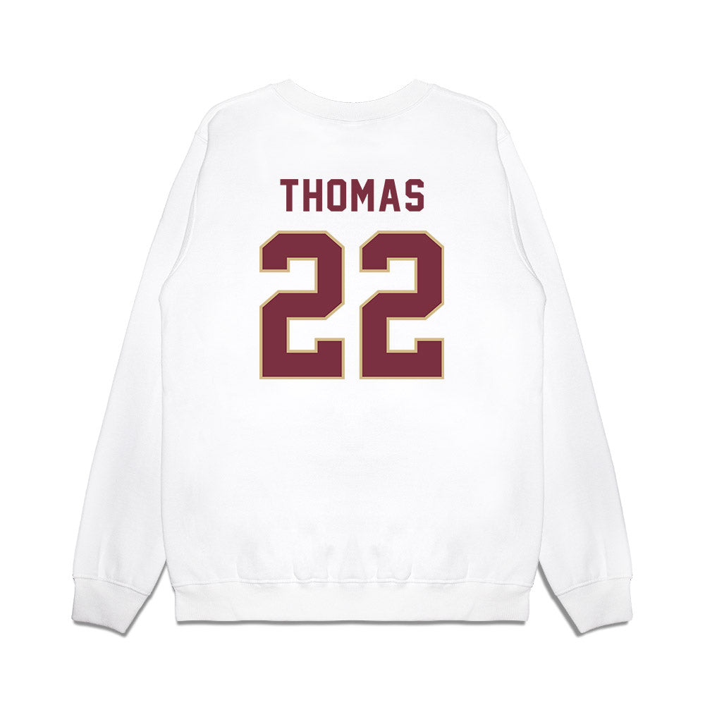 FSU - NCAA Football : Gregory Thomas - Vintage Helmet Premium Crewneck Sweatshirt-1