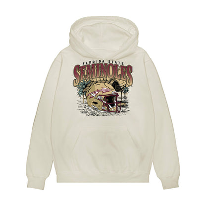 FSU - NCAA Football : JaElyne Matthews - Vintage Helmet Premium Hooded Sweatshirt-0