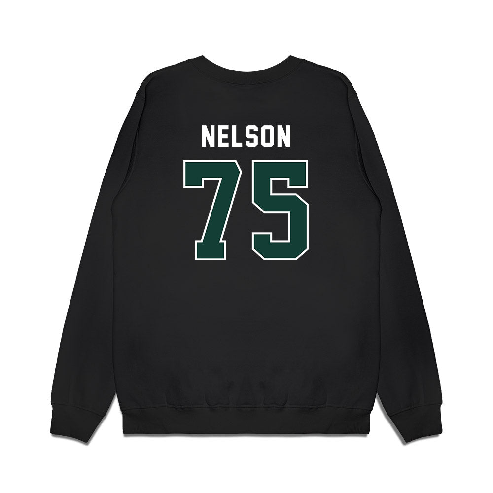 Michigan State - NCAA Football : Ben Nelson - Vintage Helmet Premium Crewneck Sweatshirt-1