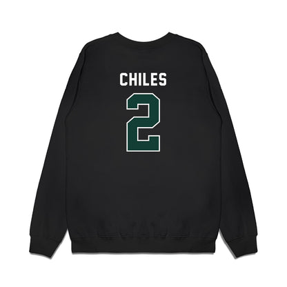 Michigan State - NCAA Football : Aidan Chiles - Vintage Helmet Premium Crewneck Sweatshirt-1