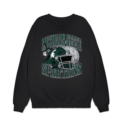 Michigan State - NCAA Football : Kekai Burnett - Vintage Helmet Premium Crewneck Sweatshirt-0