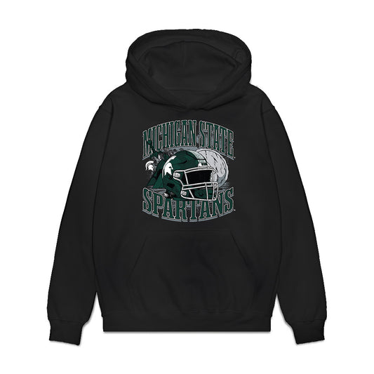 Michigan State - NCAA Football : Evan Boyd - Vintage Helmet Premium Hooded Sweatshirt-0