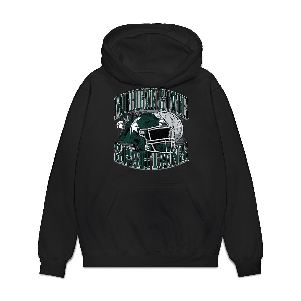 Michigan State - NCAA Football : Keshawn Williams - Vintage Helmet Premium Hooded Sweatshirt-0