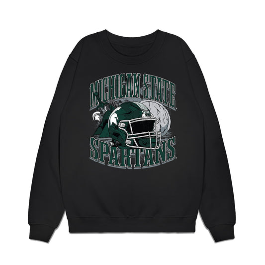 Michigan State - NCAA Football : Jonathan Granby - Vintage Helmet Premium Crewneck Sweatshirt-0