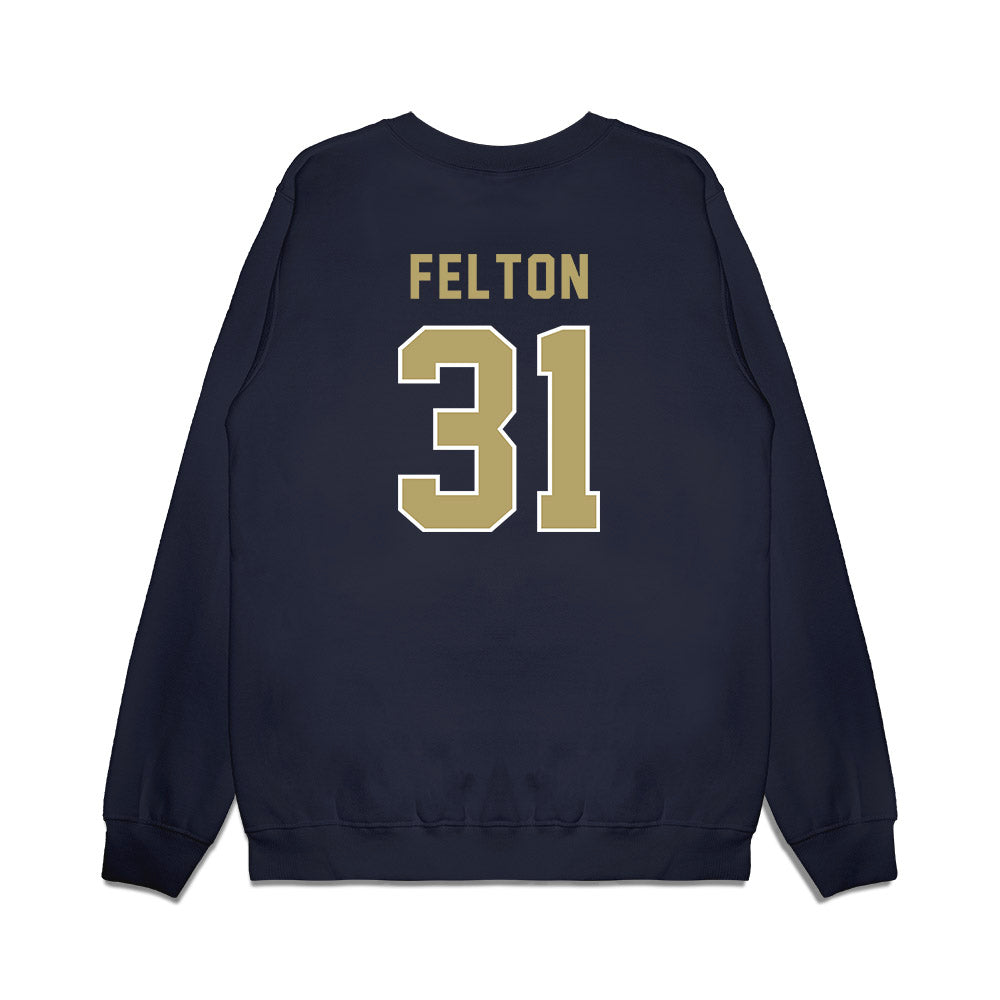 Georgia Tech - NCAA Football : Fenix Felton - Vintage Helmet Premium Crewneck Sweatshirt-1