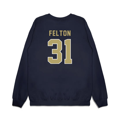 Georgia Tech - NCAA Football : Fenix Felton - Vintage Helmet Premium Crewneck Sweatshirt-1
