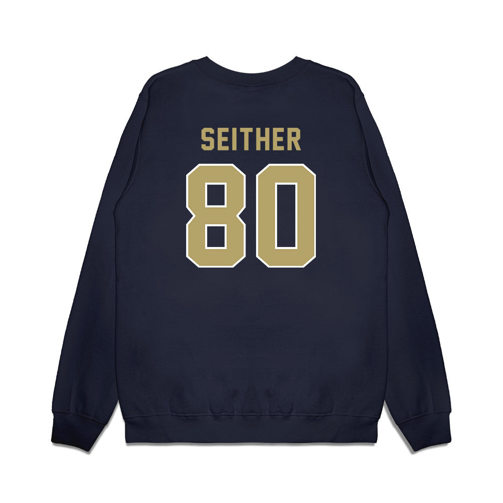 Georgia Tech - NCAA Football : Brett Seither - Vintage Helmet Premium Crewneck Sweatshirt-1