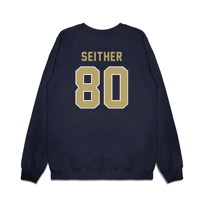 Georgia Tech - NCAA Football : Brett Seither - Vintage Helmet Premium Crewneck Sweatshirt-1