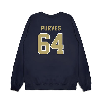 Georgia Tech - NCAA Football : Ryan Purves - Vintage Helmet Premium Crewneck Sweatshirt-1
