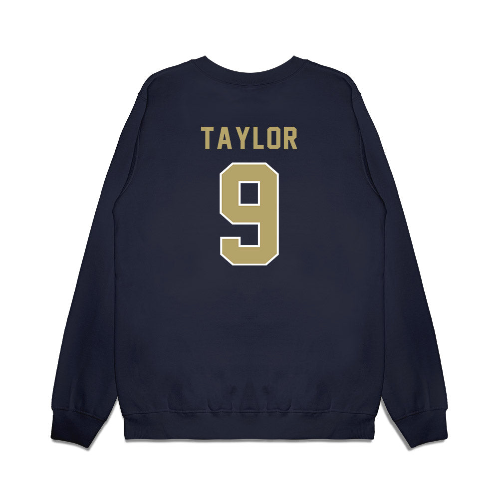 Georgia Tech - NCAA Football : Zion Taylor - Vintage Helmet Premium Crewneck Sweatshirt-1