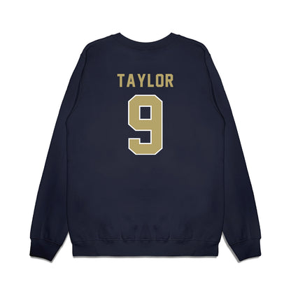 Georgia Tech - NCAA Football : Zion Taylor - Vintage Helmet Premium Crewneck Sweatshirt-1