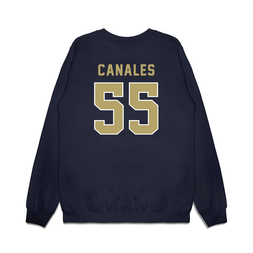 Georgia Tech - NCAA Football : Xavier Canales - Vintage Helmet Premium Crewneck Sweatshirt-1