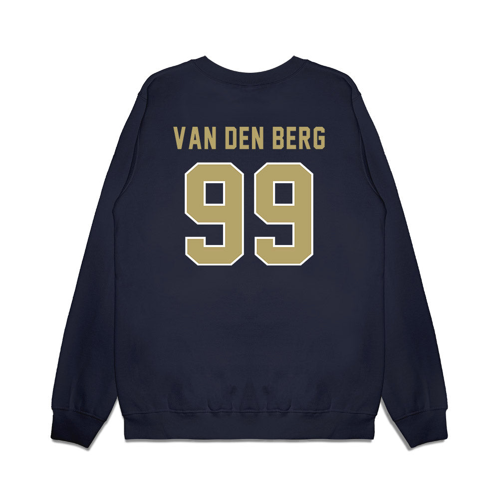 Georgia Tech - NCAA Football : Jordan van den Berg - Vintage Helmet Premium Crewneck Sweatshirt-1
