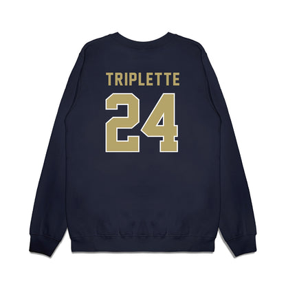 Georgia Tech - NCAA Football : Ronald Triplette - Vintage Helmet Premium Crewneck Sweatshirt-1