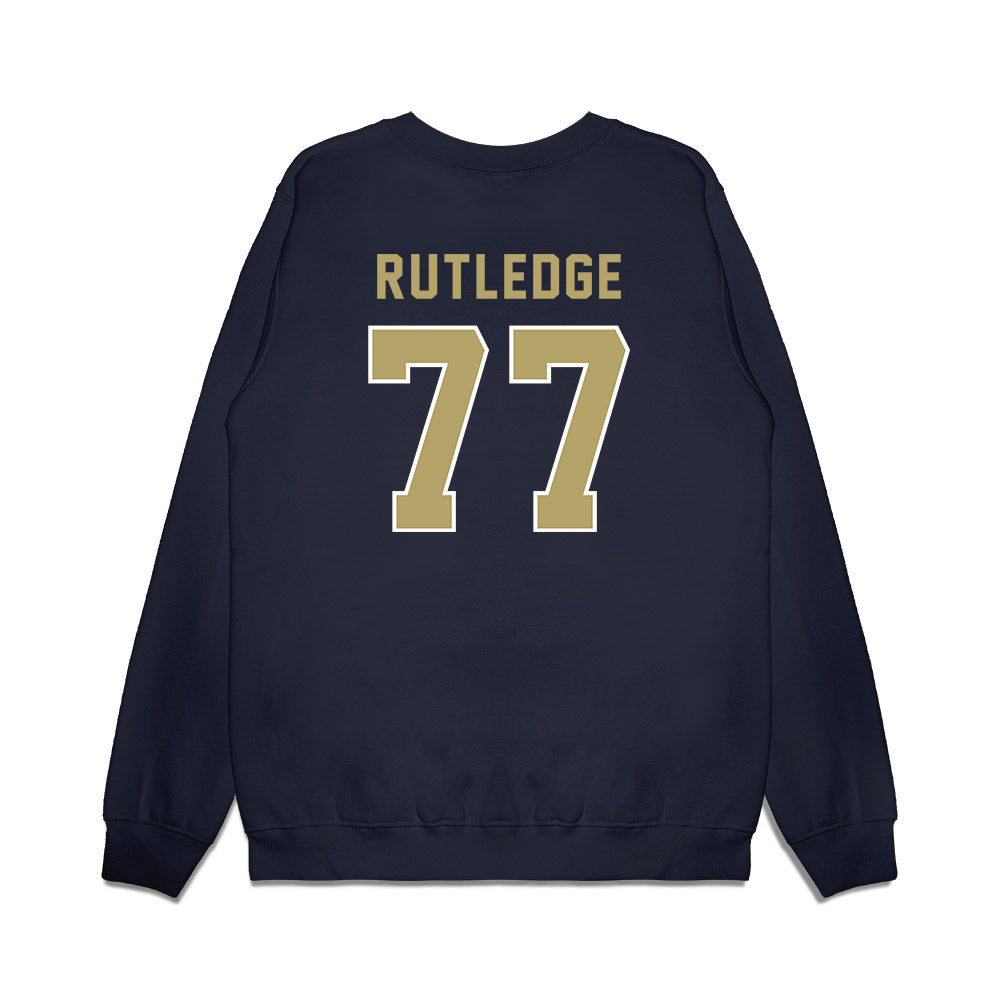 Georgia Tech - NCAA Football : Keylan Rutledge - Vintage Helmet Premium Crewneck Sweatshirt-1