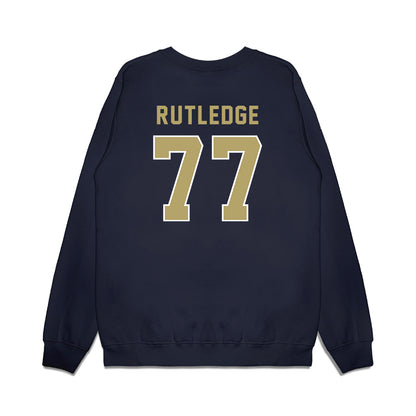 Georgia Tech - NCAA Football : Keylan Rutledge - Vintage Helmet Premium Crewneck Sweatshirt-1