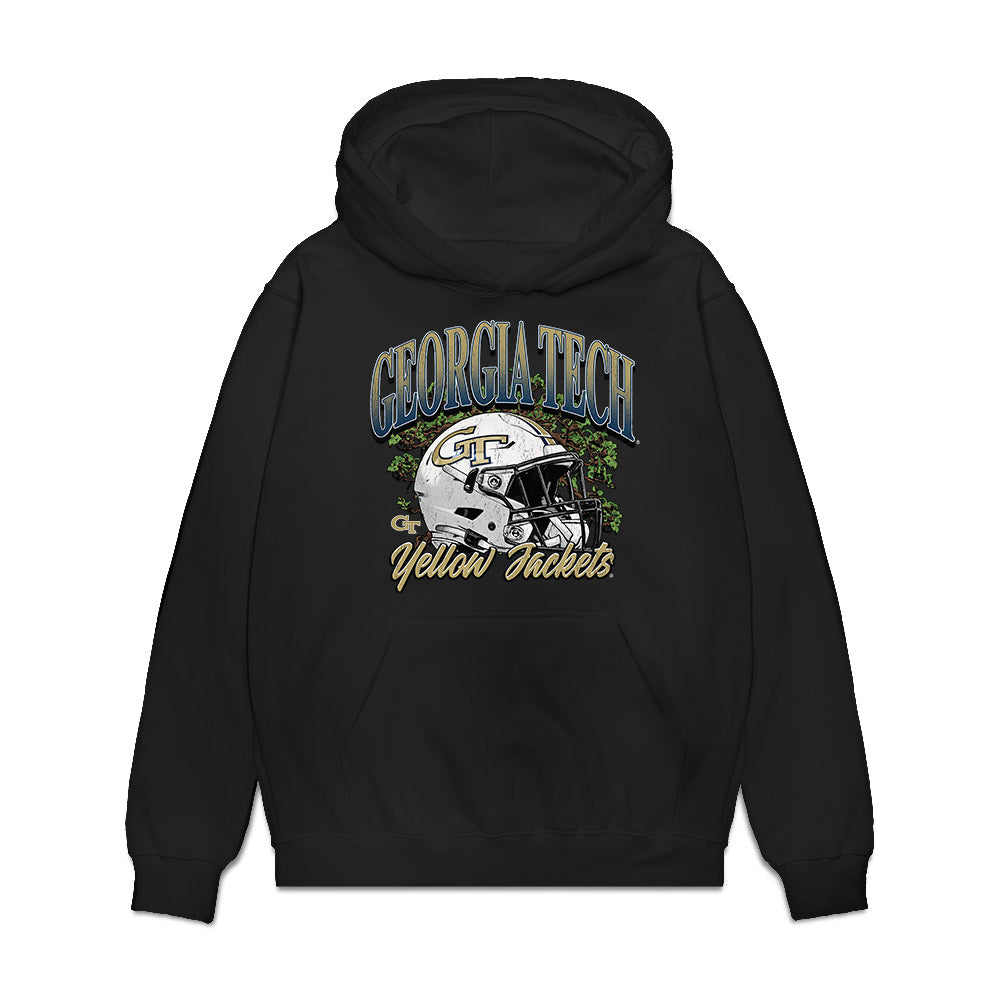 Georgia Tech - NCAA Football : Clayton Powell-Lee - Vintage Helmet Premium Hooded Sweatshirt-0