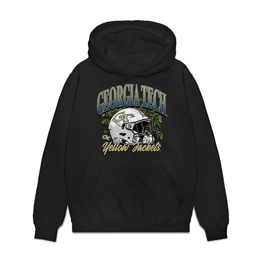 Georgia Tech - NCAA Football : Clayton Powell-Lee - Vintage Helmet Premium Hooded Sweatshirt-0