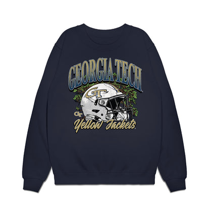 Georgia Tech - NCAA Football : Brett Seither - Vintage Helmet Premium Crewneck Sweatshirt-0