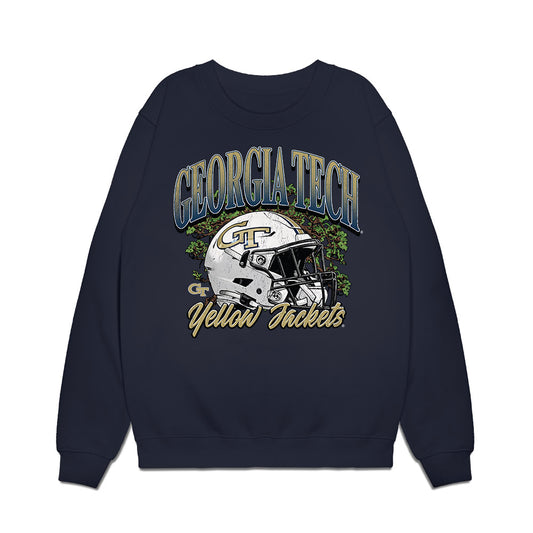 Georgia Tech - NCAA Football : Isiah Canion - Vintage Helmet Premium Crewneck Sweatshirt-0