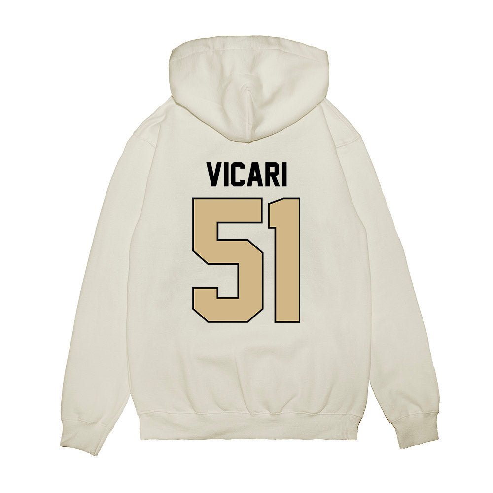 Purdue - NCAA Football : Mason Vicari - Vintage Helmet Premium Hooded Sweatshirt-1