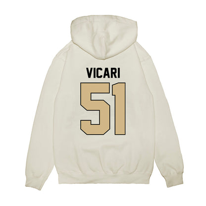 Purdue - NCAA Football : Mason Vicari - Vintage Helmet Premium Hooded Sweatshirt-1