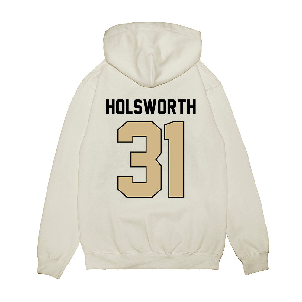 Purdue - NCAA Football : Carter Holsworth - Vintage Helmet Premium Hooded Sweatshirt-1