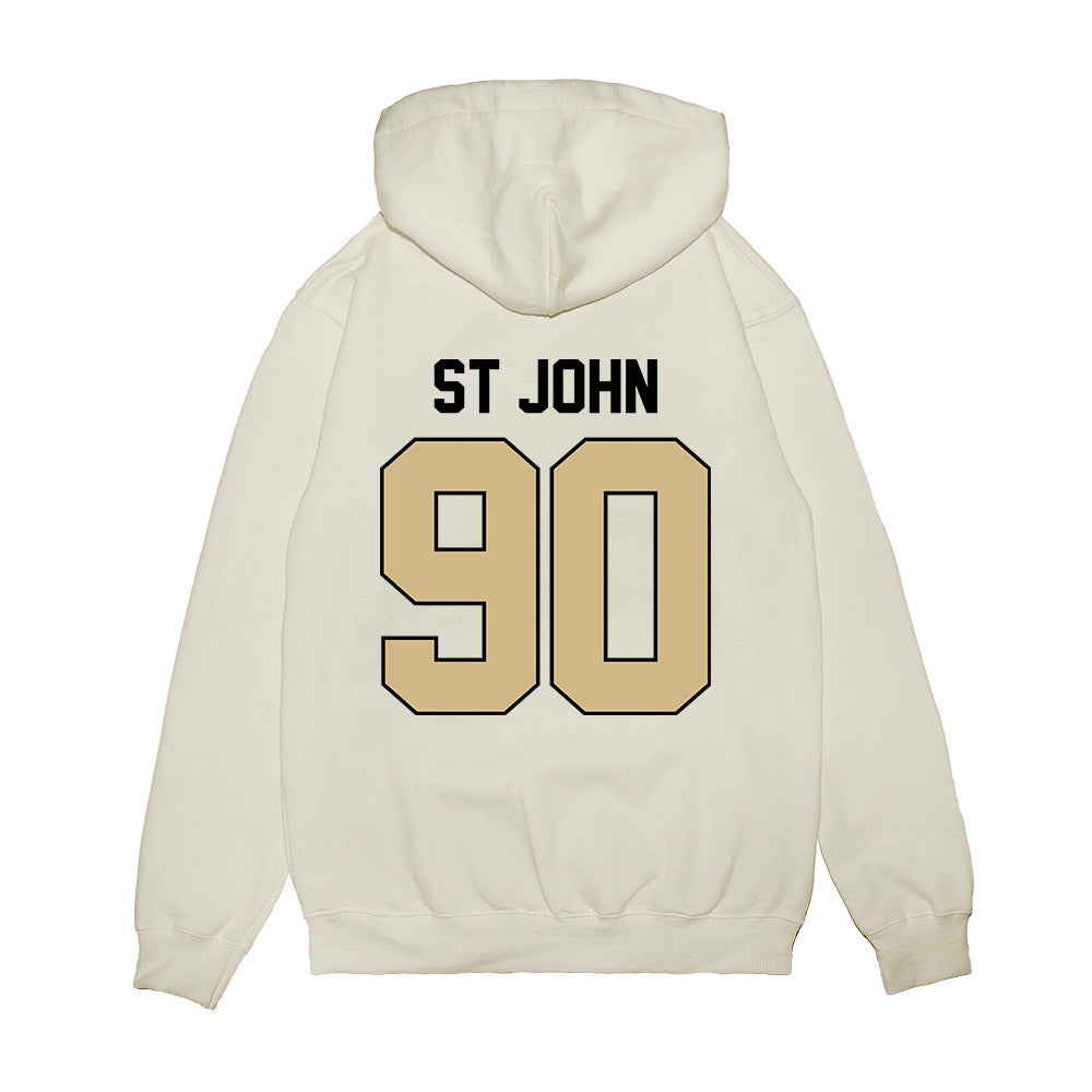 Purdue - NCAA Football : Elijah St John - Vintage Helmet Premium Hooded Sweatshirt-1