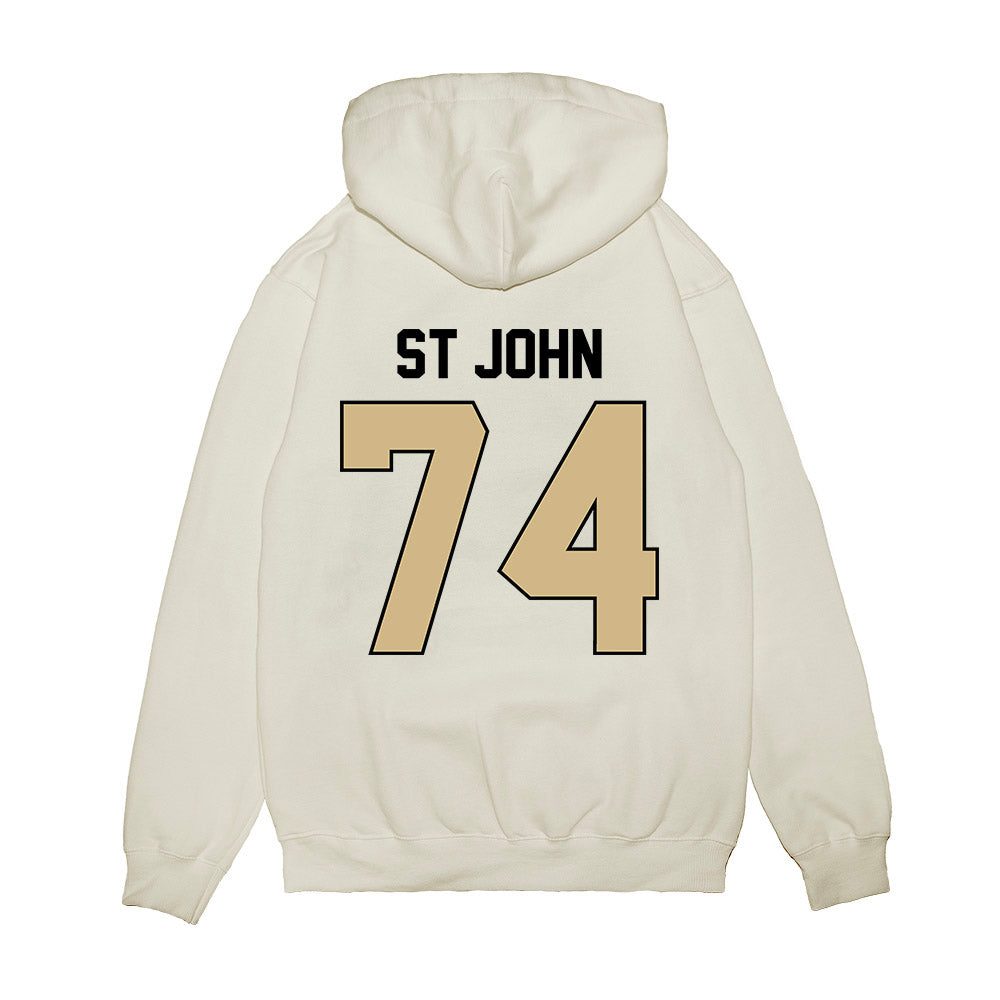 Purdue - NCAA Football : Jalen St John - Vintage Helmet Premium Hooded Sweatshirt-1