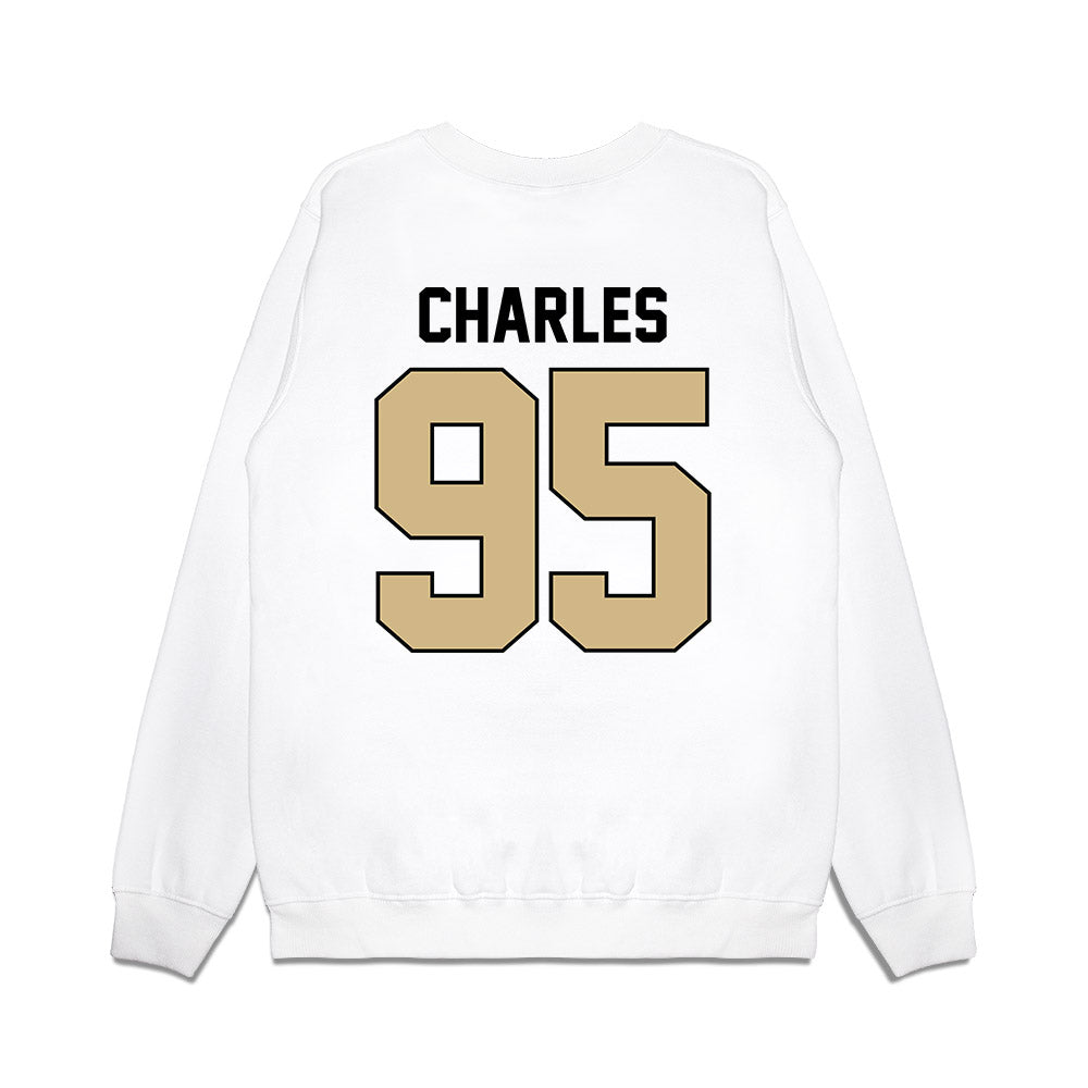 Purdue - NCAA Football : Breylon Charles - Vintage Helmet Premium Crewneck Sweatshirt-1