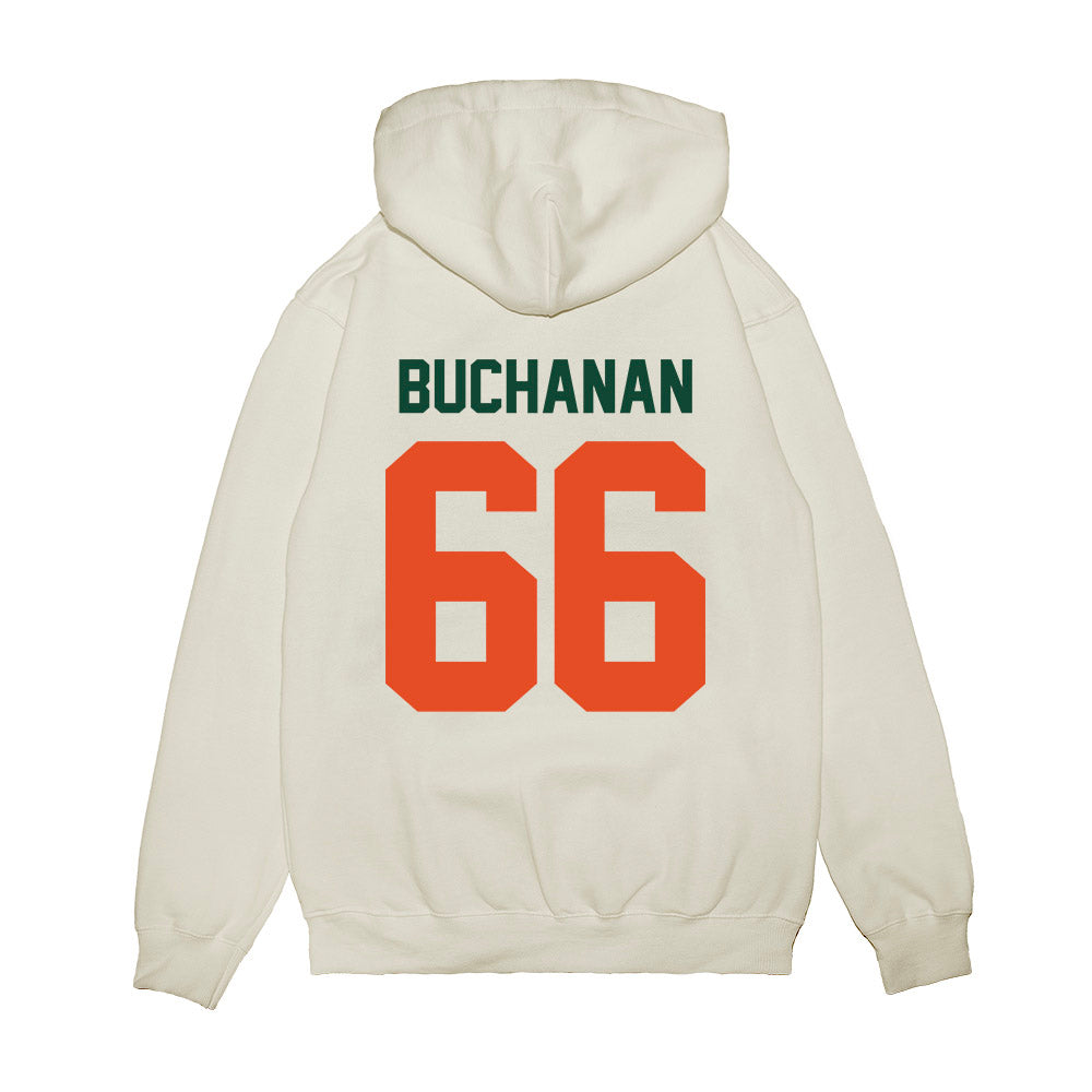 Miami - NCAA Football : Max Buchanan - Vintage Helmet Premium Hooded Sweatshirt-1