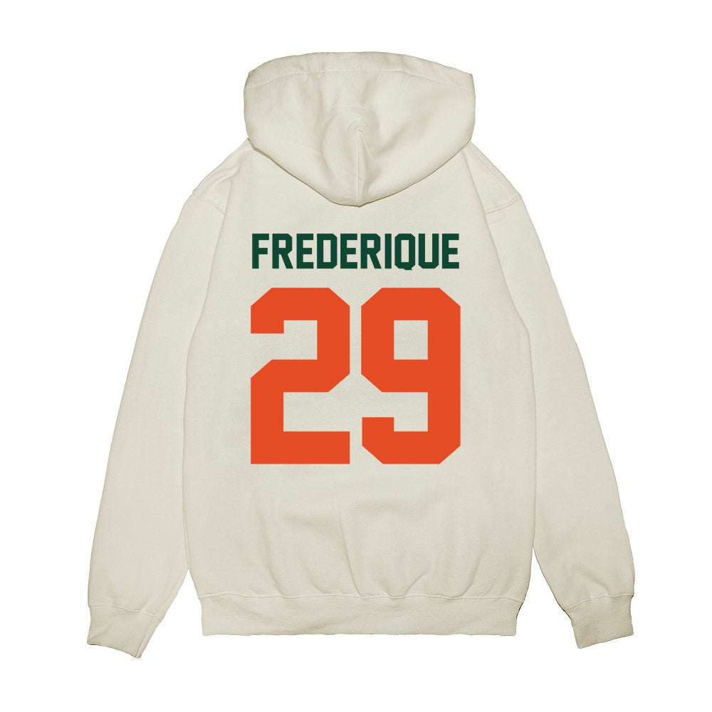 Miami - NCAA Football : Romanas Frederique - Vintage Helmet Premium Hooded Sweatshirt-1