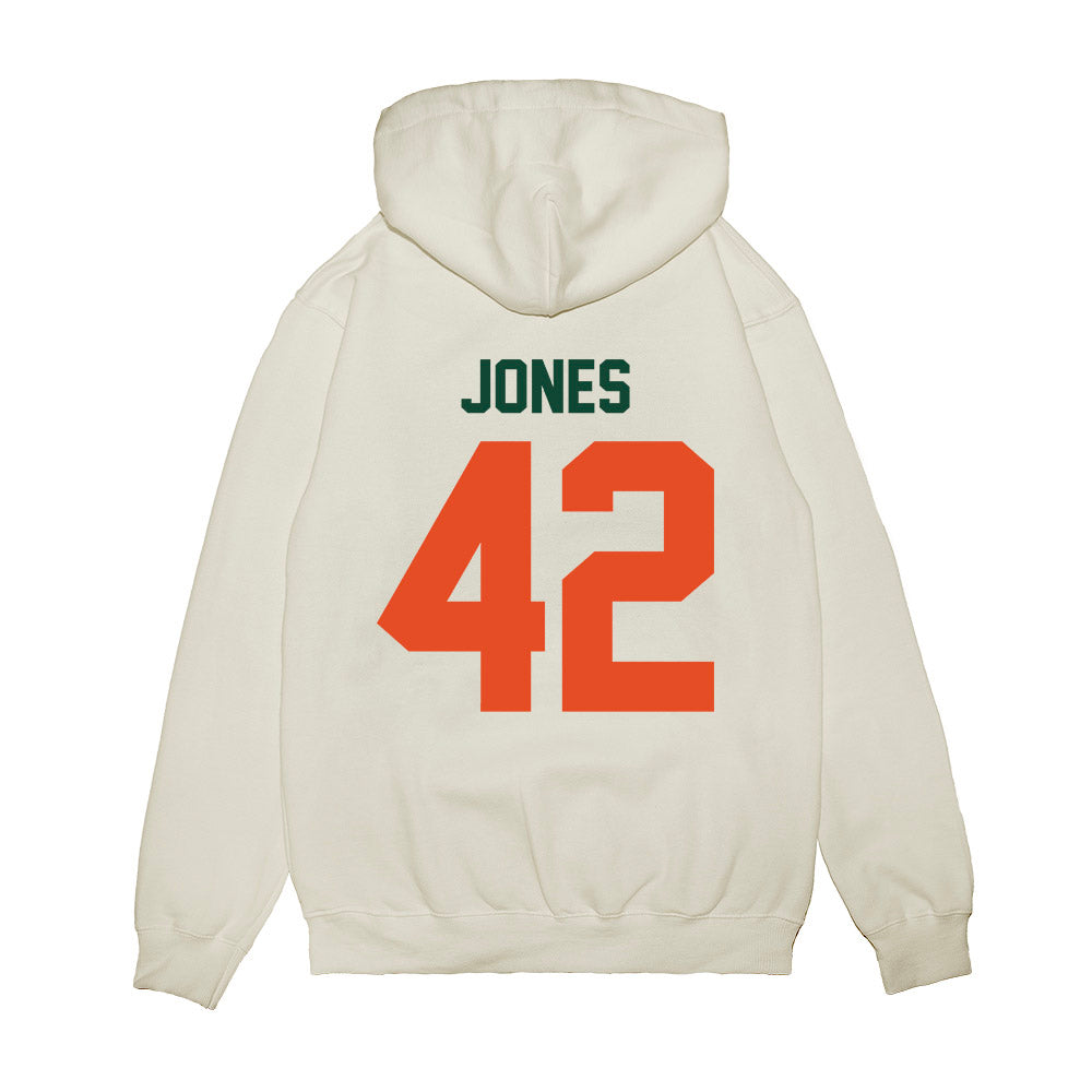 Miami - NCAA Football : Artavius Jones - Vintage Helmet Premium Hooded Sweatshirt-1
