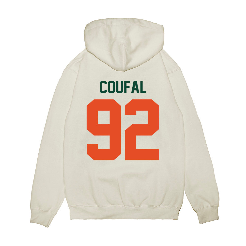 Miami - NCAA Football : Sam Coufal - Vintage Helmet Premium Hooded Sweatshirt-1
