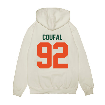 Miami - NCAA Football : Sam Coufal - Vintage Helmet Premium Hooded Sweatshirt-1