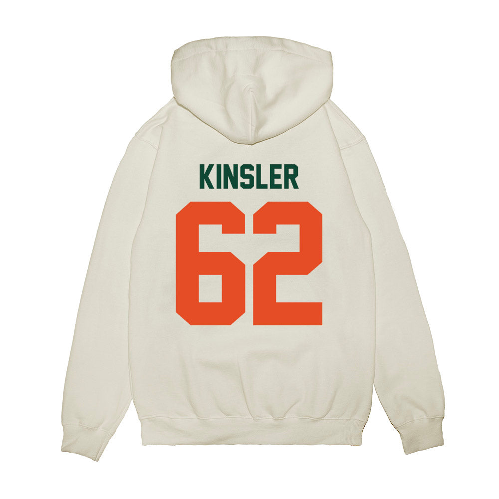 Miami - NCAA Football : Tommy Kinsler - Vintage Helmet Premium Hooded Sweatshirt-1