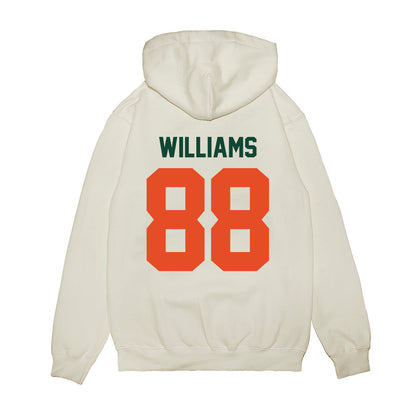 Miami - NCAA Football : Riley Williams - Vintage Helmet Premium Hooded Sweatshirt-1