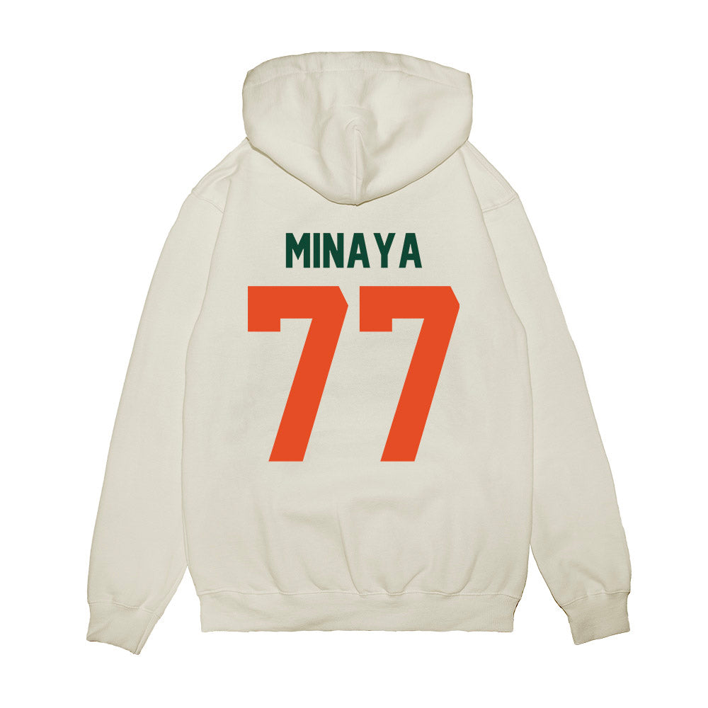 Miami - NCAA Football : Juan Minaya - Vintage Helmet Premium Hooded Sweatshirt-1