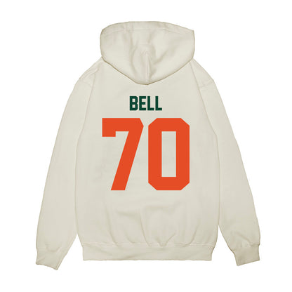 Miami - NCAA Football : Markel Bell - Vintage Helmet Premium Hooded Sweatshirt-1